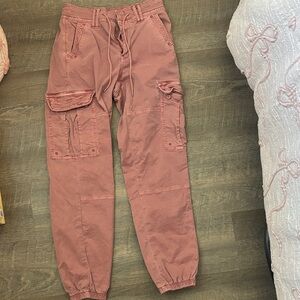 American Age Stretch Cargo Pants in Dusty Pink